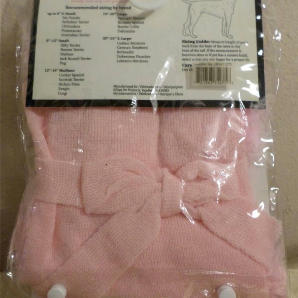 Fancy Pink dog jacket feathers rhinestones SMALL - Picture 3 of 4